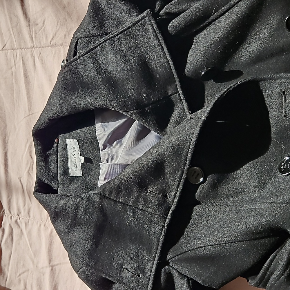 Calvin Klein wool blend black coat - Picture 9 of 11